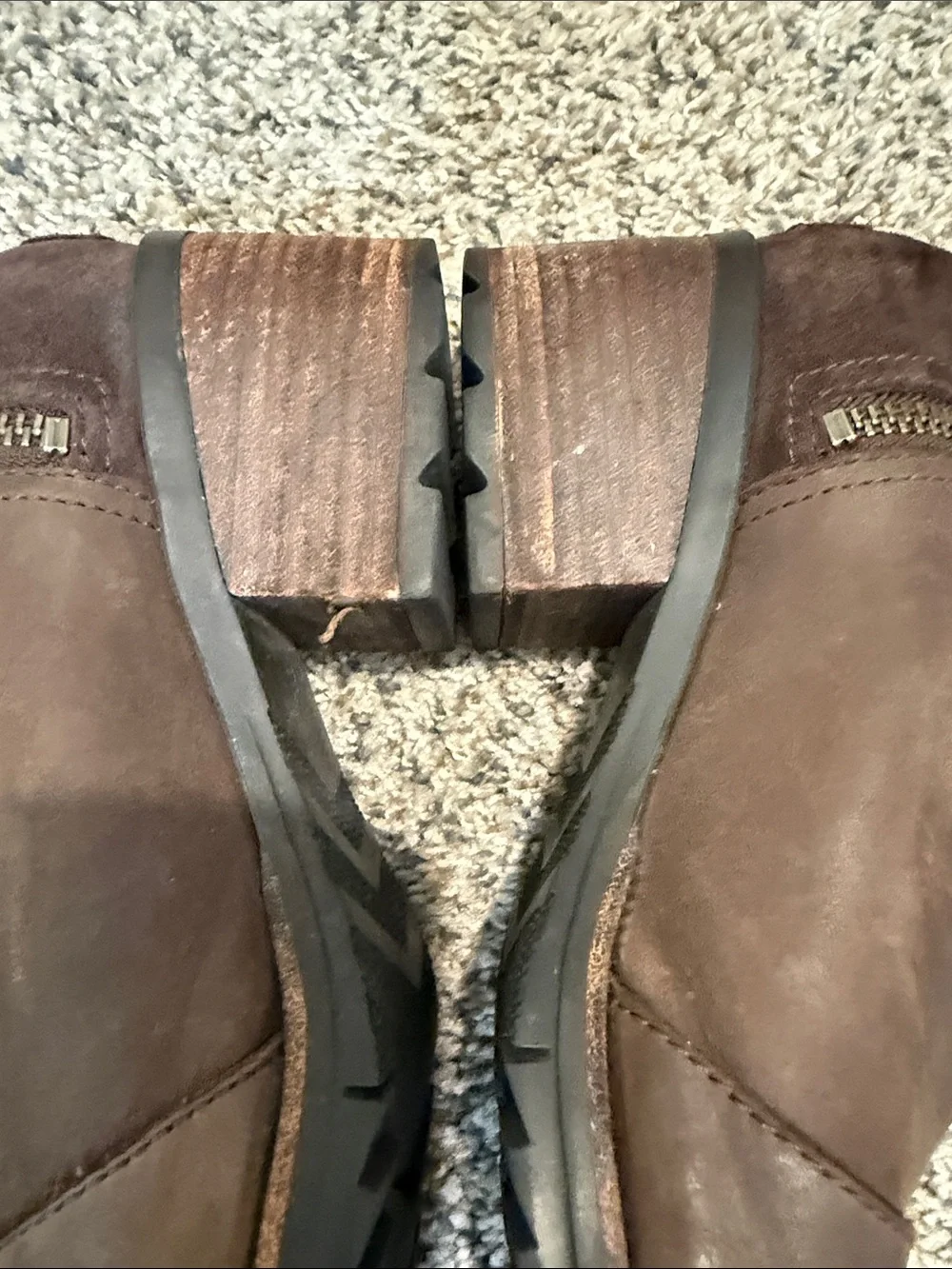 Sorel Womens Cate Bootie Block Heel Blackened Brown Boot Size 9.5 Fall Casual